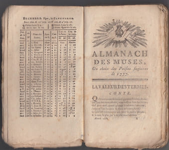 Almanach des Muses 1778 ou Choix des Poesies fugitives de 1777 -