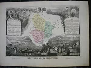 Carte grav&eacute;e des Alpes-Maritimes. : DEPARTEMENT DE. LEVASSEUR. 