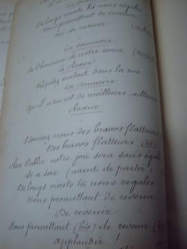 Manuscrit autographe comportant 3 piéces de theatre avec livrets imprimés joints ; TE BOURR’ PAS l’CRANE - A C’ qu’ ON S’TORD - BEN ! QUOI D’NEUF. ...