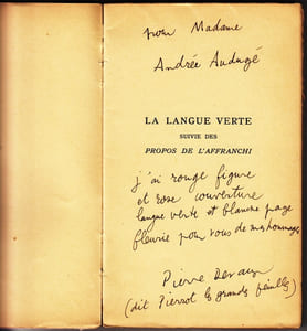 LA LANGUE VERTE suivie des PROPOS DE L AFFRANCHI, avec des illustrations de l auteur