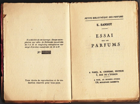 Essai sur les parfums.. E Sansot
