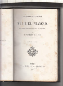 DICTIONNAIRE RAISONNE DE MOBILIER FRANCAIS DE L'EPOQUE CARLOVINGIENNE A LA RENAISSANCE, 6 TOMES complet,edition en partie originale