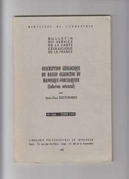 Description géologique du bassin oligocène de Manosque-Forcalquier (Luberon oriental). Destombes , Jean-Paul (1904-1974)