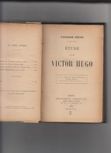 Etude sur Victor Hugo.Envoi autographe signé de l'auteur à Maurice Maeterlinck
