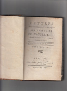 LETTRES PHILOSOPHIQUES ET POLITIQUES SUR L'HISTOIRE DE L'ANGLETERRE DEPUIS SON ORIGINE JUSQU'A NOS JOURS - Traduites de l'Anglois.. GOLDSMITH ...