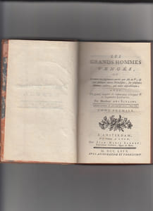 Les grands hommes vengés ou Examen des jugements portés par M. de V., & par quelques autres Philofophes, sur plusieurs Hommes célebres, par ordre alphabétique; Avec Un grand nombre de remarques critiques & de Jugements Littéraires. Par Monfieur des Sablons.