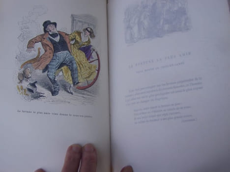 Cent Proverbes -Texte par trois têtes dans un bonnet.- planches en couleurs.. GRANDVILLE, QUITARD Pierre-Marie (1792-1882).etc