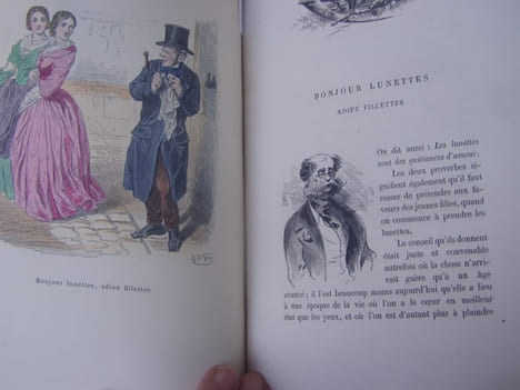 Cent Proverbes -Texte par trois têtes dans un bonnet.- planches en couleurs.. GRANDVILLE, QUITARD Pierre-Marie (1792-1882).etc