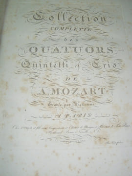 Collection complette des Quatuors, Quintetti & Trio de A. Mozart.- 5 volumes Gravés par Richomme.COMPLET.. Mozart, Wolfgang Amadeus (1756-1791
