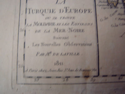 carte La Turquie d'Europe ou se trouve la Moldavie et les environs de la Mer-Noire suivant les nouvelles observations ,Document cartographique / Par Mr. de Laville 1811
