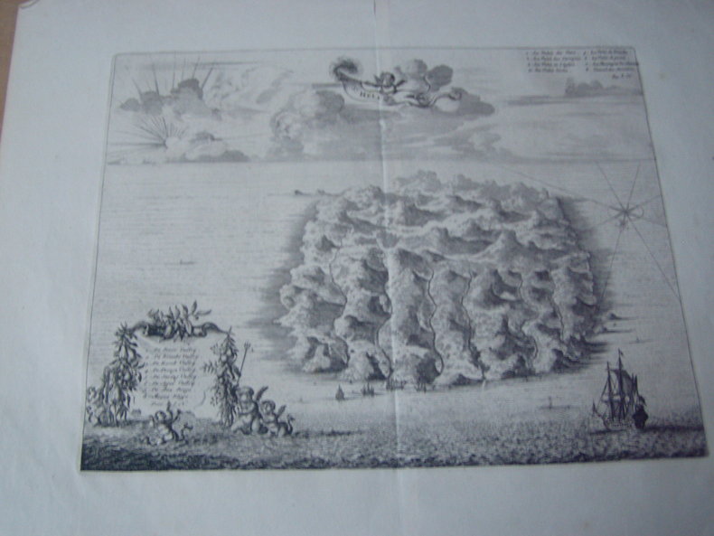 carte vue Ile Sainte Helene, amsterdam 1686. Reiner Zeeman; Olfert Dapper 