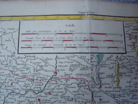 carte geographique PARTIE ORIENTALE DU GOUVERNEMENT GENERALE DE LA GUIENNE ou se trouvent le Quercy et le Rouergue. ROBERT DE VAUGONDY