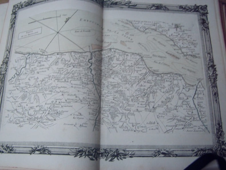 BRION DE LA TOUR  L . Partie de la Bretagne. (7). carte colori&eacute;e encadr&eacute;e d'une belle bordure grav&eacute;e. BRION DE LA TOUR  L .