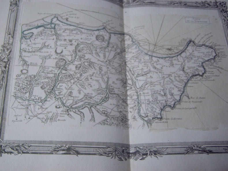 BRION DE LA TOUR  L .  Partie de la Normandie. (11). carte colori&eacute;e encadr&eacute;e d'une belle bordure grav&eacute;e. BRION DE LA TOUR  L .