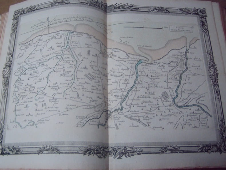 BRION DE LA TOUR  L . Partie de la Normandie. (8) . carte colori&eacute;e encadr&eacute;e d'une belle bordure grav&eacute;e. BRION DE LA TOUR  L .