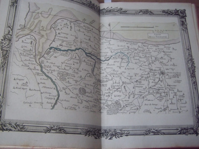 BRION DE LA TOUR  L .Partie de la Normandie. (9) . carte colori&eacute;e encadr&eacute;e d'une belle bordure grav&eacute;e. BRION DE LA TOUR  L .