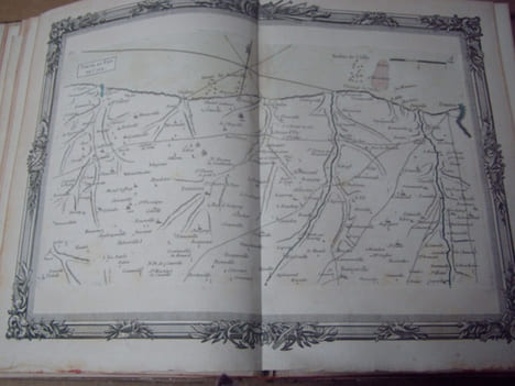 BRION DE LA TOUR  L .  Partie du Pays de Caux. (4). carte coloriée encadrée d'une belle bordure gravée. BRION DE LA TOUR  L .