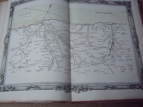 BRION DE LA TOUR  L .  Partie du Pays de Caux. (5). carte coloriée encadrée d'une belle bordure gravée. BRION DE LA TOUR  L .