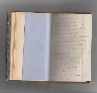 LES OEUVRES D'HORACE, POÈTE LATIN DU SIÈCLE D'AUGUSTE. ODES, SATIRES, ÉPÎTRES, ART POÉTIQUE.exemplaire truffé de 2 lettres autographes signées,l'une ...