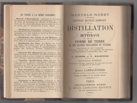 NOUVEAU MANUEL COMPLET DE LA DISTILLATION DE LA BETTERAVE, DE LA POMME DE TERRE ET DES RACINES FÉCULENTES OU SUCRÉES. Desquelles on peut extraire de ...