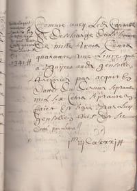 manuscrit original actes xviie siècle Sollies ?