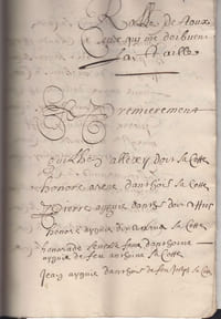 manuscrit original actes xviie siècle Sollies ?