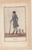 Parisien,costume parisien N° T1 an  (1789), eau-forte aquarellée. Le Journal des Dames et des Modes, Costume Parisien., .an 1789