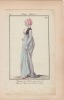 Bonnet à la folle,à passe quarrée ,costume parisien N° 104 an 7 (1798), eau-forte aquarellée. Le Journal des Dames et des Modes, Costume Parisien., ...