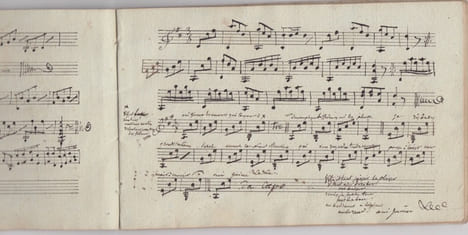 RECEUIL MANUSCRIT de romances partitions manuscrites (arrangements pour guitare). collectif