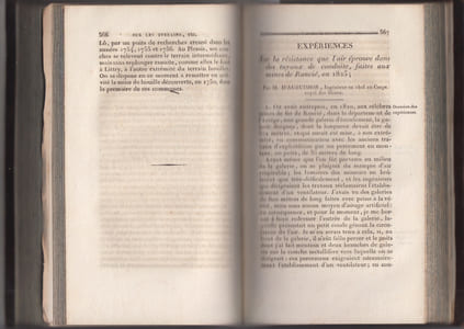Annales des mines, ou Recueil de memoires sur l'exploitation des mines, et sur les sciences qui s'y rapportent. Volume 2eme serie. t.3 1828 dont : Expériences sur la résistance que l'air éprouve dans des tuyaux de conduite : faites aux mines de Rancié, en 1825,etc