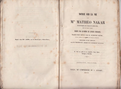 Notice sur la vie de Monseigneur Mathéo Nakar, écrite par lui-même en langue syriaque, traduction revue par M. Alphonse Baume, précédée d'une préface par M. Poujoulat, .