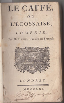 RECUEIL DE 7 PIECES de theatre XVIIIe. siécle dont des éditions originales : Voltaire / Hume, David (Pseud.) : Le Caffe ou L'Ecossaise, comedie. ...