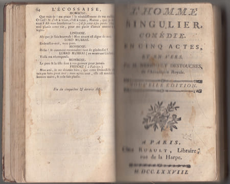 RECUEIL DE 7 PIECES de theatre XVIIIe. siécle dont des éditions originales : Voltaire / Hume, David (Pseud.) : Le Caffe ou L'Ecossaise, comedie. ...