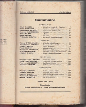 Cinéma : scénario, études et chroniques,sous titré cinegraphie,Le Rouge et le noir,cahier spécial, juillet 1928.illustrations de Albert Dequene et ...