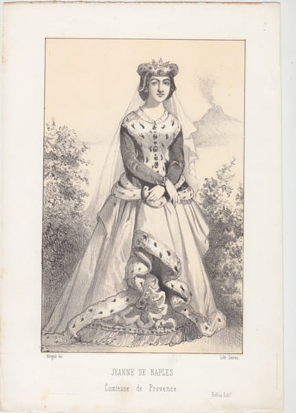JEANNE DE NAPLES comtesse de Provence ,Lithographie,s&eacute;rie les MARSEILLAIS. Ringu&eacute; (18..-18.. ; lithographe)