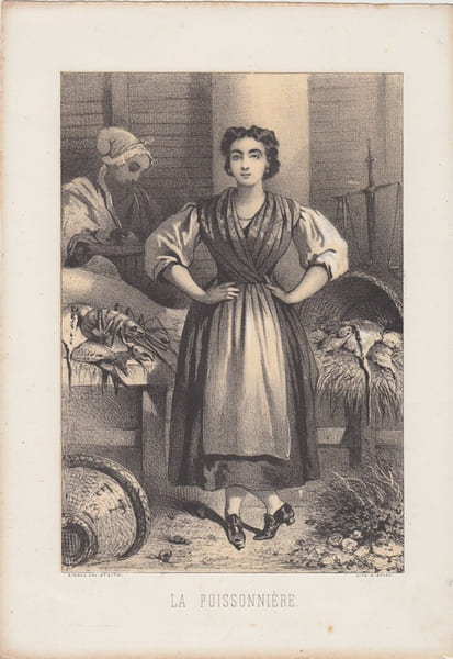 LA POISSONNIERE,Lithographie,s&eacute;rie les MARSEILLAIS. Ringu&eacute; (18..-18.. ; lithographe)