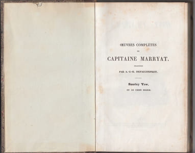 Snarley Yow, ou le Chien diable ; Oeuvres complètes du capitaine Marryat [traduites par A.-J.-B. Defauconpret]. 2 volumes complet, nouvelle édition