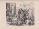 Prise de Constantinople par les Croisés,(12 avril 1204), dit aussi Entrée des Croisés à Constantinople,lithographie. Eugène Delacroix