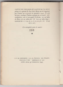 Images de l'homme immobile de Jean Garamond.Captif de ton jour et captif de ta nuit