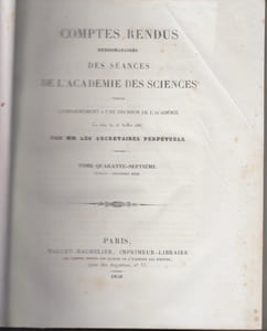 Comptes rendus Academie des Sciences,tome 47,JUILLET — DÉCEMBRE 1858