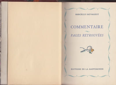 Commentaire. Pages retrouvées. Illustrations de Jean Van Noten.