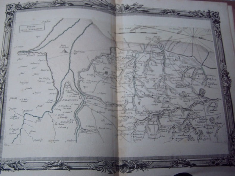 BRION DE LA TOUR  L .  Partie de la Normandie. (13). carte colori&eacute;e encadr&eacute;e d'une belle bordure grav&eacute;e. BRION DE LA TOUR  L .