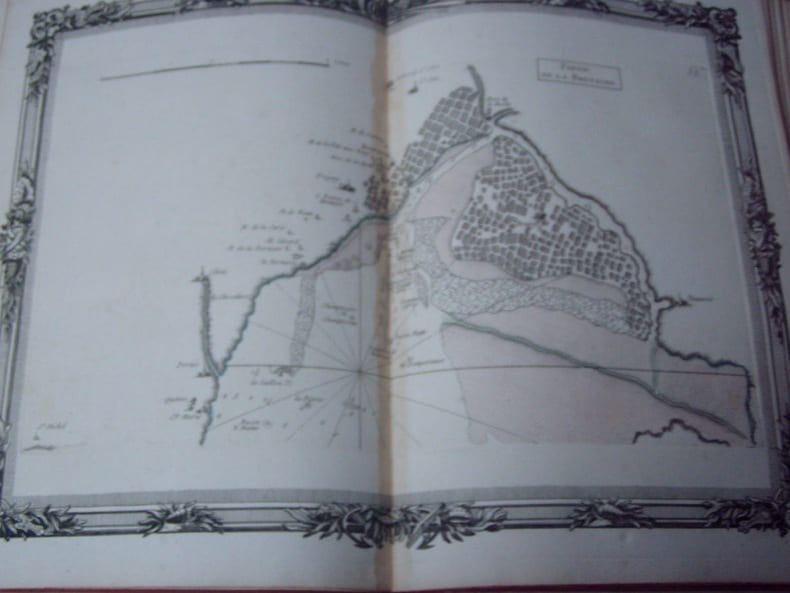 BRION DE LA TOUR  L .  Partie de la BRETAGNE. (35). carte colori&eacute;e encadr&eacute;e d'une belle bordure grav&eacute;e. BRION DE LA TOUR  L .