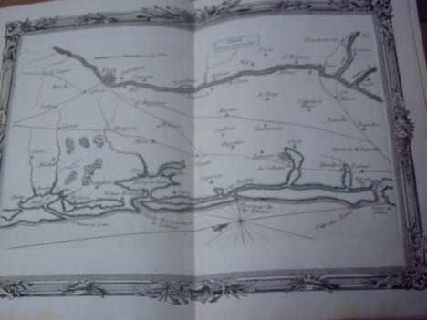 BRION DE LA TOUR L . Partie de la GUYENNE (43). carte coloriée encadrée d'une belle bordure gravée. BRION DE LA TOUR L .