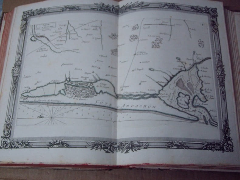 BRION DE LA TOUR  L .  Partie de la GUYENNE. (41). carte colori&eacute;e encadr&eacute;e d'une belle bordure grav&eacute;e. BRION DE LA TOUR  L .