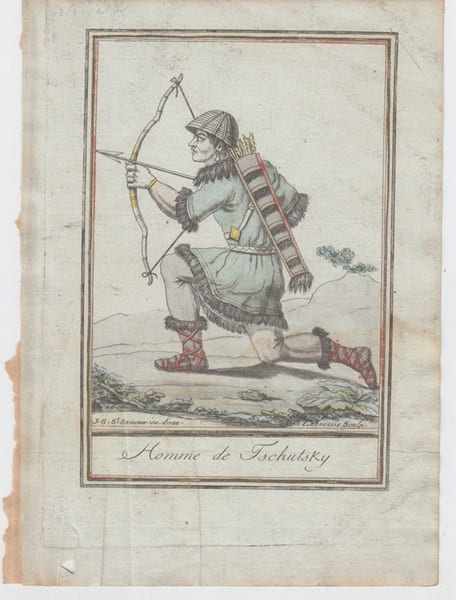 Homme de Tschutsky.Costumes civils actuels de tous les peuples connus, dessin&eacute;s d'apr&egrave;s nature, grav&eacute;s et colori&eacute;s, accompagn&eacute;s d'une note historique ...