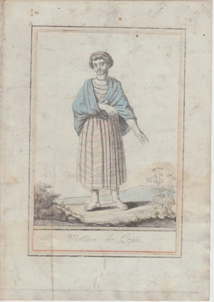 Metive de Quito.Costumes civils actuels de tous les peuples connus, dessin&eacute;s d'apr&egrave;s nature, grav&eacute;s et colori&eacute;s, accompagn&eacute;s d'une note historique sur ...