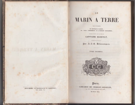 Le Marin à Terre.- traduit par A.-J.-B. Defauconpret ; tome 1 seul. Capitaine MARRYAT (Frederick) / DEFAUCONPRET A. J. B.)
