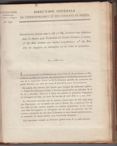 INSTRUCTIONS GENERALES N° 873 à 915 / 1819 forêts; documents admistratifs signés