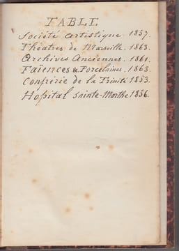 (RECUEIL DE PIECES). : SOCIETE ARTISTIQUE DES BOUCHES DU RHONE piéces diverses +Marseille. Notice historique sur ses théatres privilégiés... /Un ...